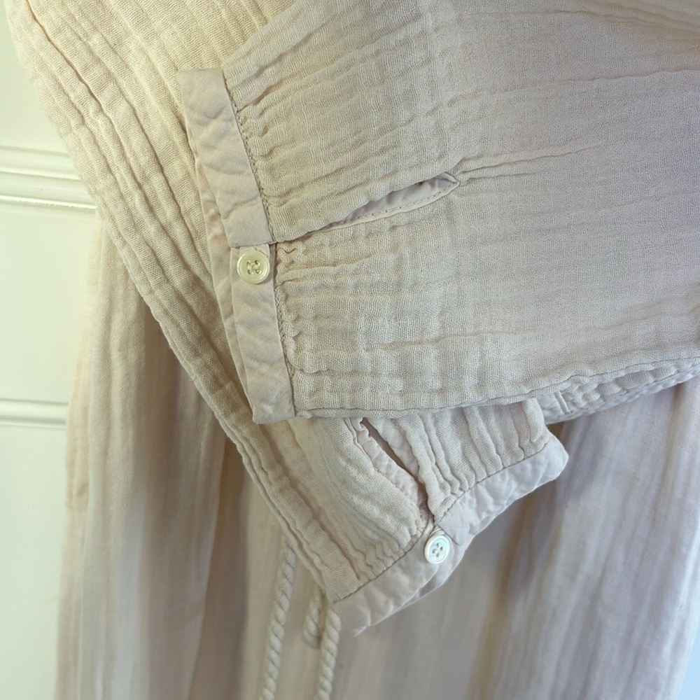 XIRENA Faith Henley Button Down Belted Dress in Oat Cream Color Size Small - Picture 9 of 16